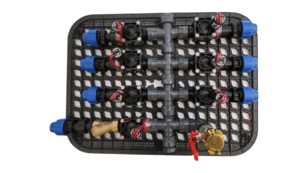 Vormontierte Einheit 6-fach, 32 mm, Magnetventil Hunter mit Ventilgitter Schmutzfänger